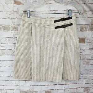 Boden Cream A-Line Skirt with Buckle Detail